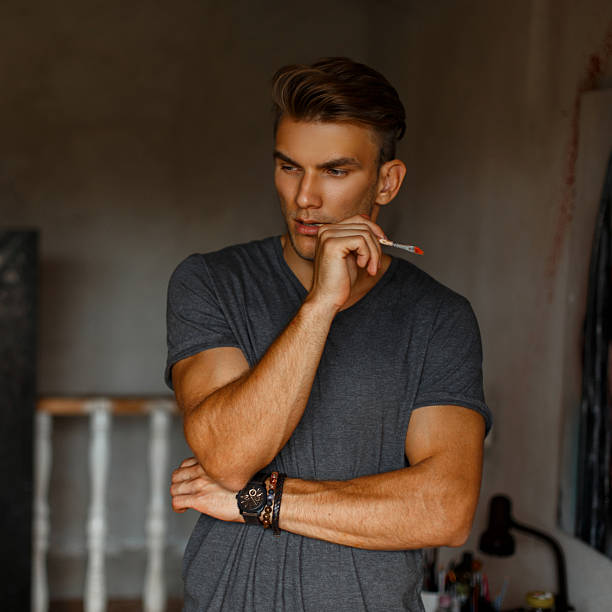 Male portrait. Hairstyle