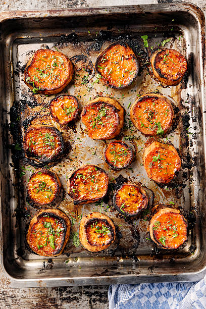 istock Butter roasted sweet potato slices. 2216646325