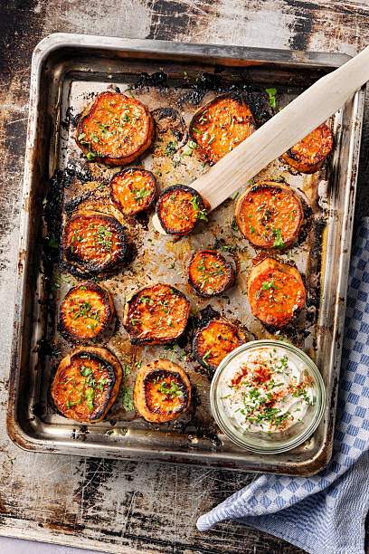 istock Butter roasted sweet potato slices. 2216646442
