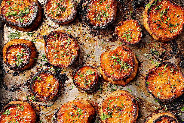 istock Roasted sweet potato slices. 2216646498