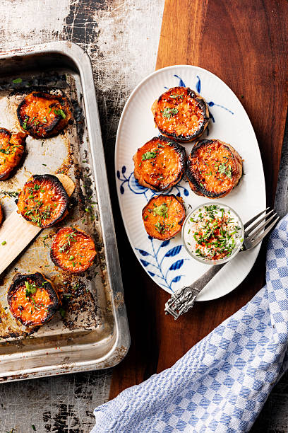 istock Roasted sweet potato slices. 2216646507