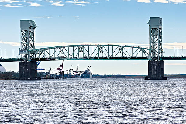 istock Cape Fear Memorial Bridge and Cargo Ships 2216648088