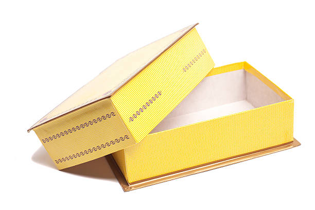 open vintage chocolate box isolated on white background.