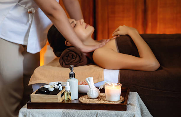 istock Aromatherapy massage ambiance or spa salon composition setup. Quiescent 2216664850