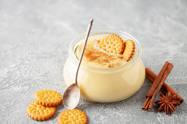 istock Natilla, Classic Spanish or Latin Custard Dessert. It is made with eggs, milk, sugar, cinnamon, and vanilla. 2216666606