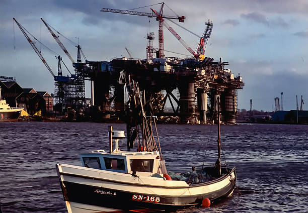 An Oil Rig in for repairs