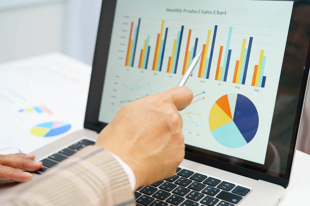 istock Business woman working and analysis with statistic graph in office. 2216669878