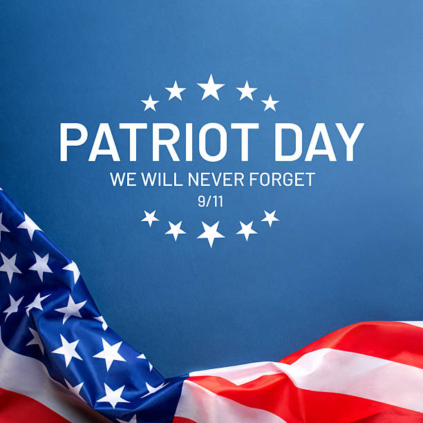 istock Blue background with American flag. 2216672260