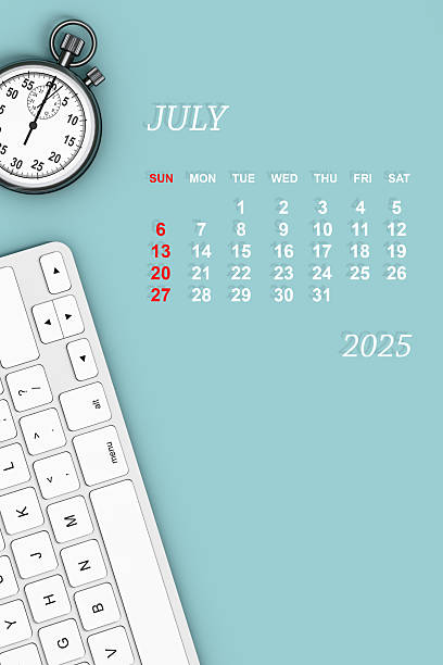 istock 2025 year calendar. July calendar. 3d Rendering 2216675153