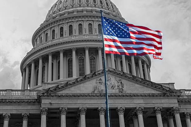 istock American flag waving with the US Capitol Hill 2216679268