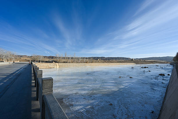 Frozen Lake in Winter with Clear Sky