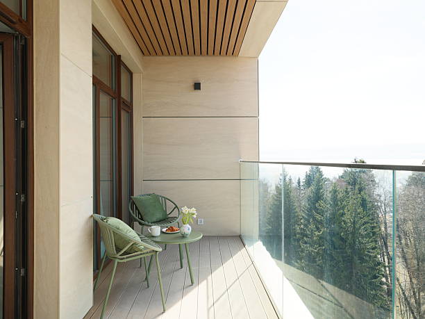 istock A Modern Balcony adorned with a Scenic View and Stylish, Elegant Seating for Relaxation and Comfort 2216694020