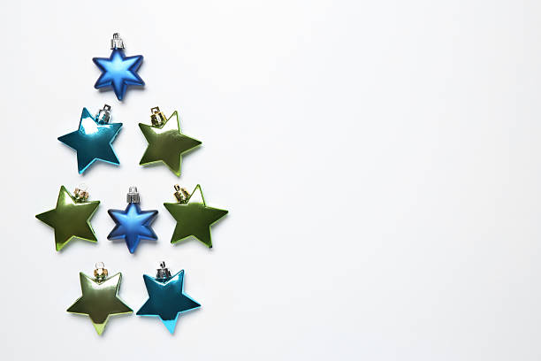 istock Christmas decor. Different shiny baubles on white background, flat lay. Space for text 2216694702