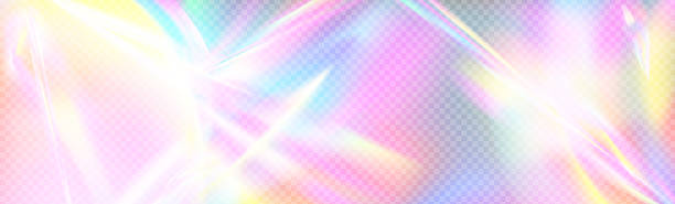 istock Shiny diamond prism light flare with rainbow glow. Iridescent crystal effect, sparkles and lens refraction on holographic background. Abstract vector overlay for glamour, fantasy or cosmic themes. 2216695667