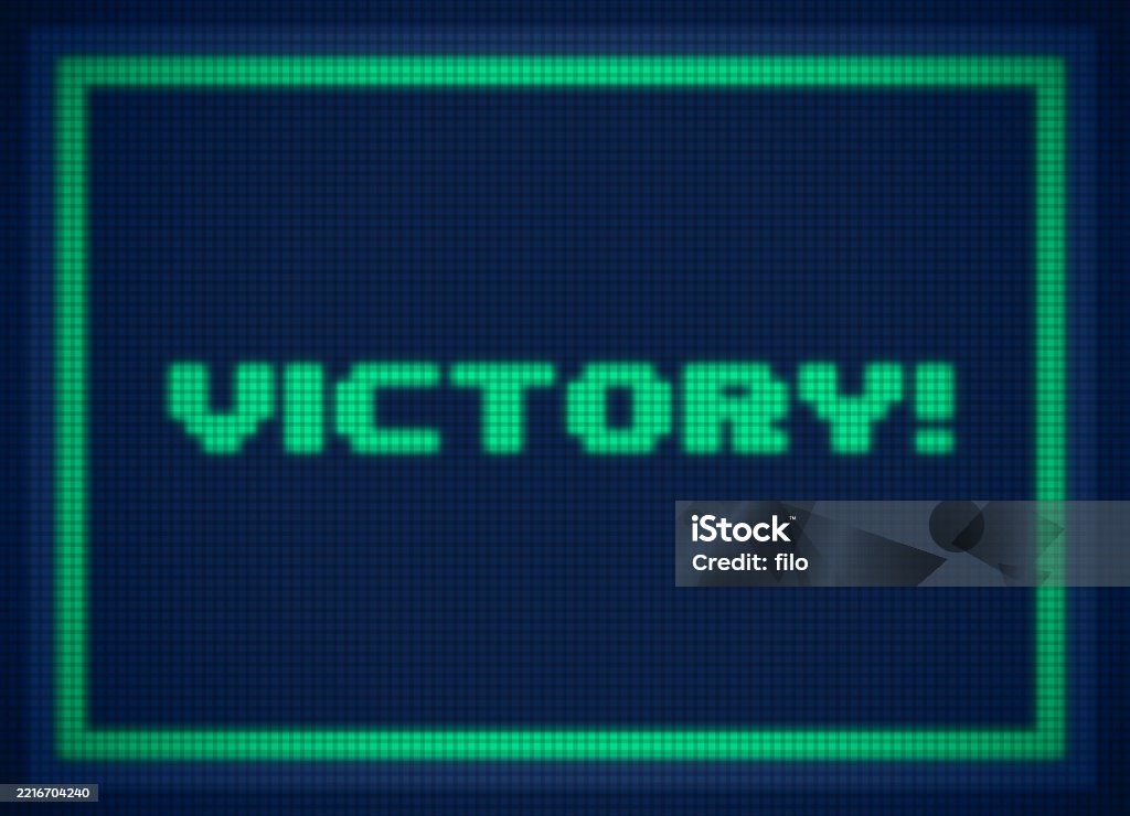Victory Score Graphics Victory Retro Video Game Screen Stock Illustration - Download Image Now ...