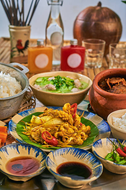 istock Vietnamse traditional  Food in Bamboo table 2216705650