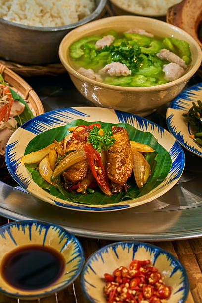 istock Vietnamse traditional  Food in Bamboo table 2216705652