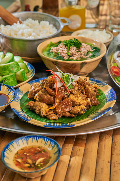 istock Vietnamse traditional  Food in Bamboo table 2216705661