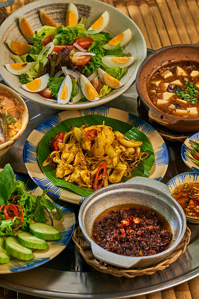 istock Vietnamse traditional  Food in Bamboo table 2216705707