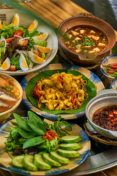 istock Vietnamse traditional  Food in Bamboo table 2216705708