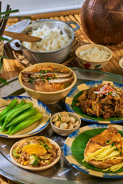 istock Vietnamse traditional  Food in Bamboo table 2216705729