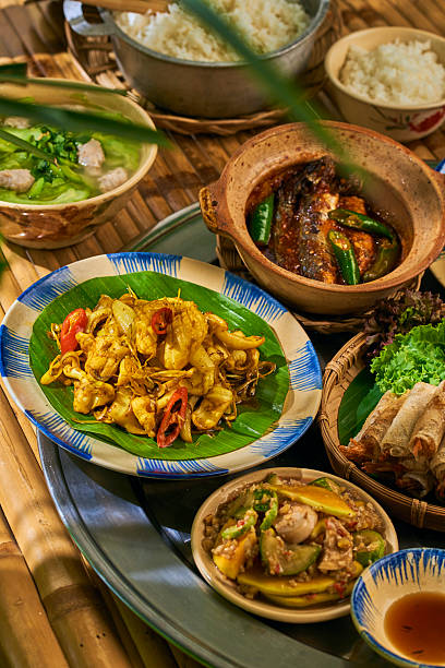istock Vietnamse traditional  Food in Bamboo table 2216705754