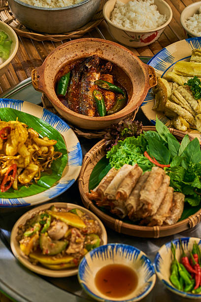 istock Vietnamse traditional  Food in Bamboo table 2216705757