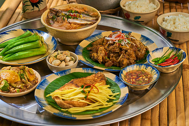 istock Vietnamse traditional  Food in Bamboo table 2216705758
