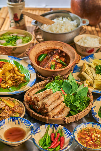 istock Vietnamse traditional  Food in Bamboo table 2216705779