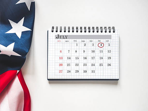 istock Happy Independence Day. American flag and calendar 2216710774