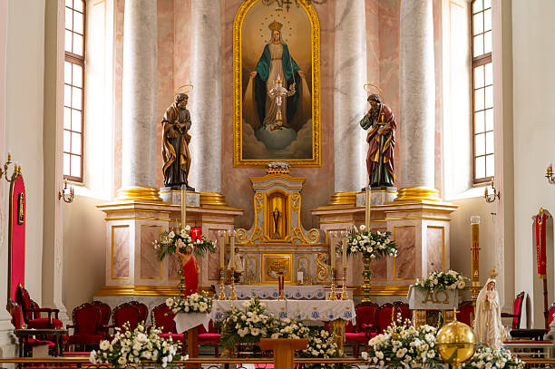 istock altar in catholic cathedral beautifully decorated with flowers 2216715994