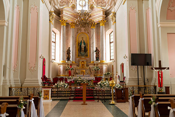 istock altar in catholic cathedral beautifully decorated with flowers 2216716008