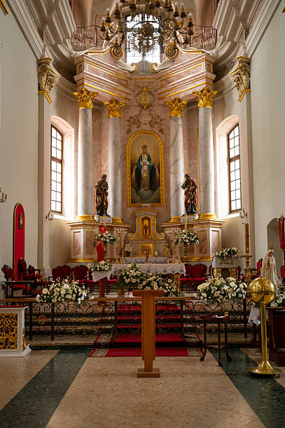 istock altar in catholic cathedral beautifully decorated with flowers 2216716050