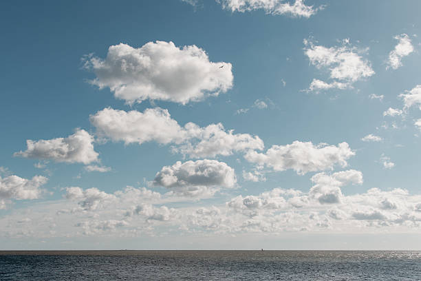 cloudy blue sky over the wide sea