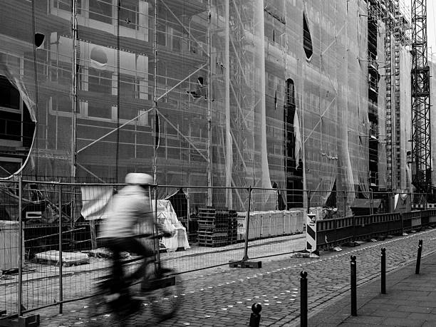 gloomy construction site in the city center