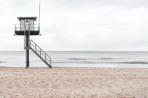 istock single lifeguard tower on the beachsingle lifeguard tower on the beach 2216725167