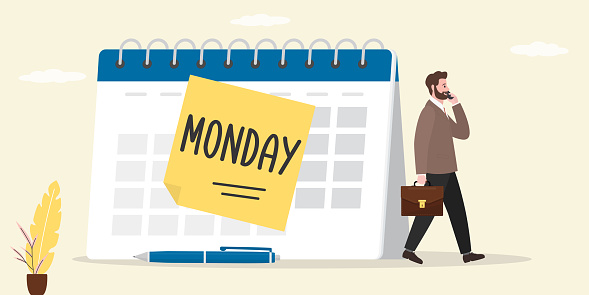 Start New Work Week Monday Routine Office Work Power And Confident ...
