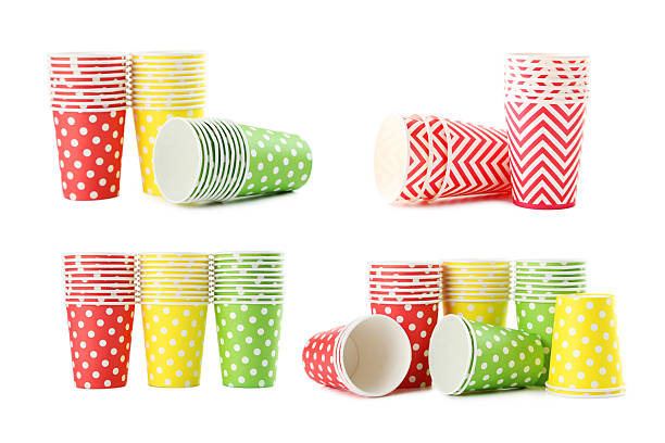 istock Collage of paper cups on a white background 2216730013