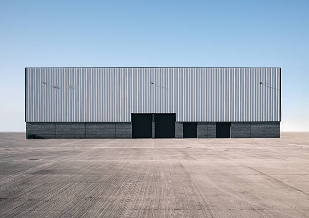 A Large, Empty Distribution Warehouse Or Fulfilment Centre, With Copy Space