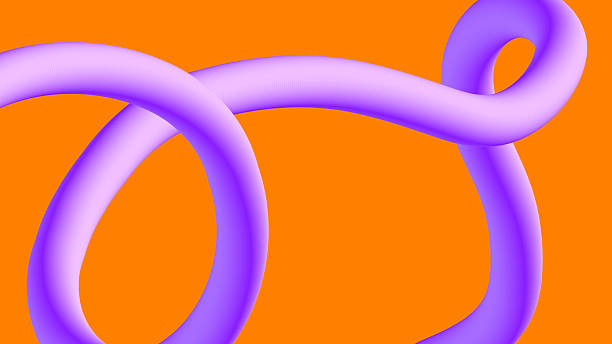 istock Flowing Purple Tube Art on Orange Canvas 2216732764