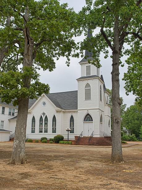 Plains, Georgia - USA, April 28, 2025. Baptist church building near the Jimmy Carter National Historic Site.
