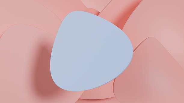 istock A serene and modern abstract background with a smooth, irregular light blue shape floating above a wavy, layered pink surface 2216756335