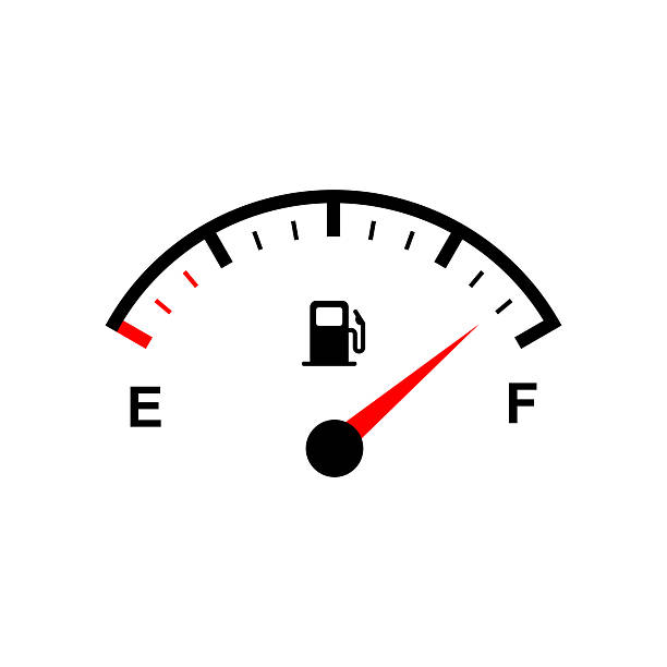 stockillustraties, clipart, cartoons en iconen met fuel gauge showing full tank - benzinetank