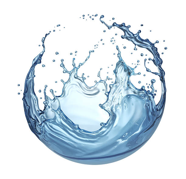 istock water liquid splash in sphere shape isolated on white background. 2216772252