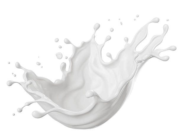 istock Milk splash isolated on white background, yogurt or milk cream 3d illustration. 2216772262