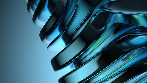 istock Blue purple chrome refraction water-like modern curve luxury artistic abstract background 2216775113