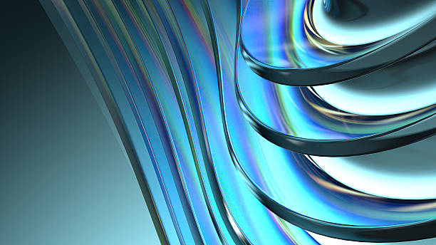 istock Blue purple chrome refraction watery luxury modern curve abstract background 2216775164