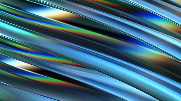 Blue purple chrome refraction curve abstract background representing a modern delicacy like water