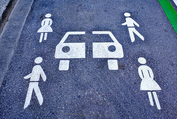 parking with shadow of palm