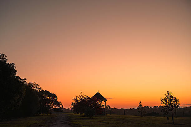 istock Sunset over the park in a small town 2216783058
